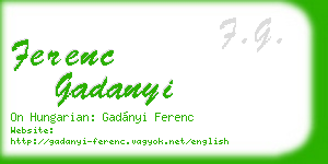 ferenc gadanyi business card