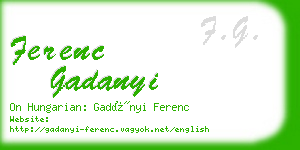 ferenc gadanyi business card
